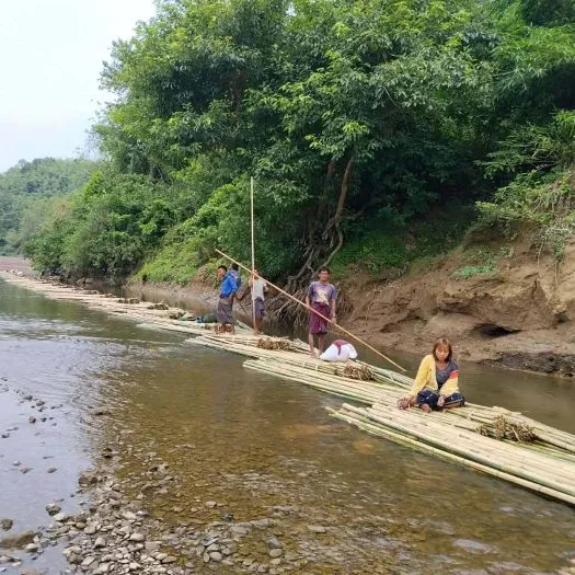 ္ူFloating the bamboo rafts